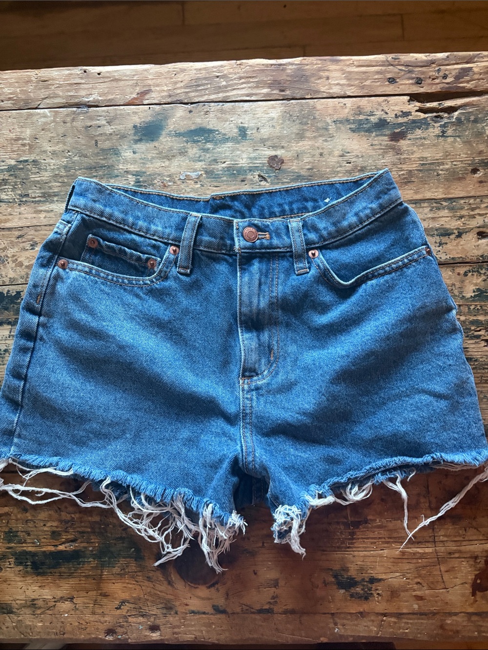 PINK Victoria's Secret Blue Distressed Denim Cutoff Shorts